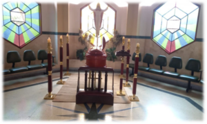 capilla ardiente de madera